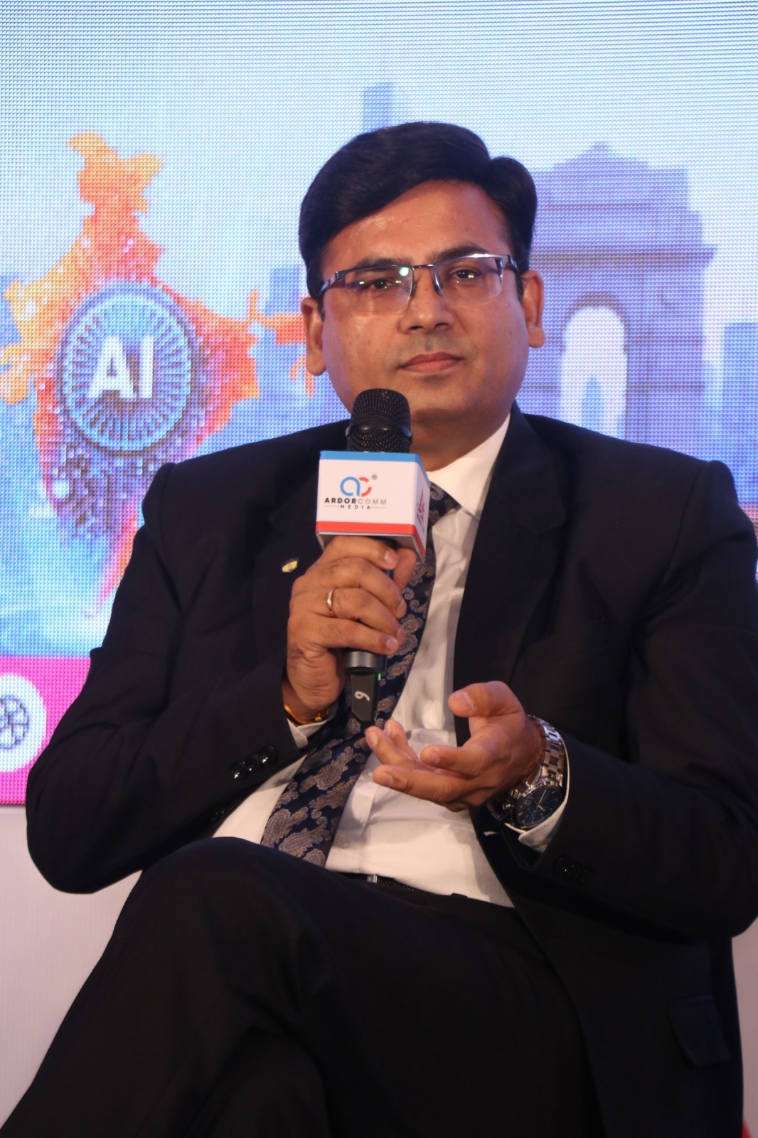 Dr Ajay Rana speaking on a panel at the Digital Bharat Education Conclave